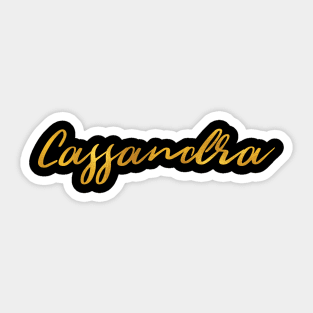 Cassandra Name Hand Lettering in Faux Gold Letters Sticker